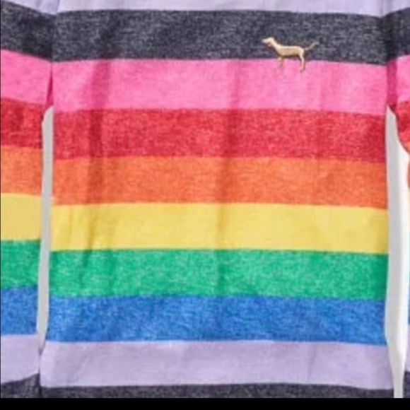 Victorias Secret Rainbow Stripped Pajama Top - Picture 2 of 4